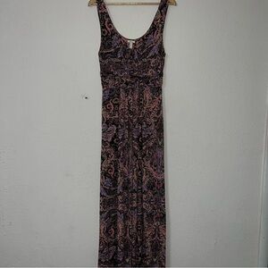 Soma Sleeveless Heirloom Maxi Dress Scoop Neck Soft Stretch Boho Size Medium